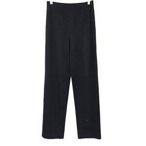 Misook Acrylic Knit Straight Leg Pants Black Women’s Size S High Rise Minimalist